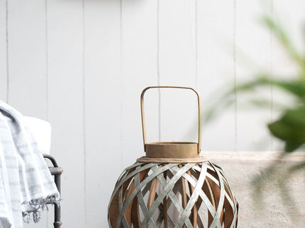 Decorative Lantern With Handle, Wooden Lantern For Indoor Outdoor, Home Garden, Wedding - Silver