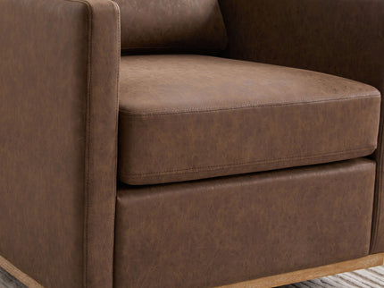 Modern Upholstered Square Swivel Accent Chair With 360 Degree Rotation