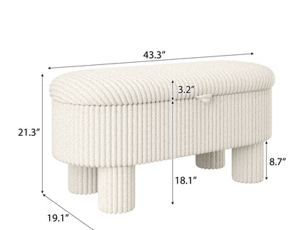 Storage Ottoman Upholstered Bench With Lift Top Storage For Bedroom
