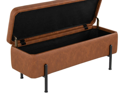 Daniella - Contemporary Storage Bench - Black / Camel