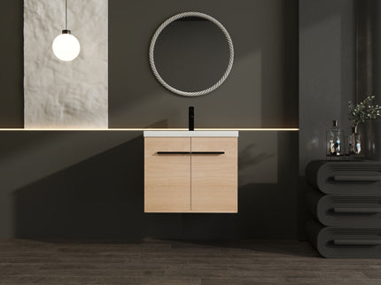 Bathroom Vanity Set With Resin Countertop Sink, 2 Doors