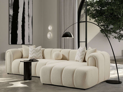 Beatrice - Modern Tufted Right Sectional Sofa - Ivory