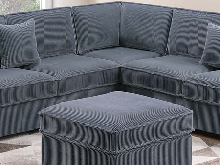 Modern Sectional Set With Cocktail Ottoman