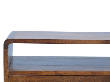 Solid Wood Curved Media Unit