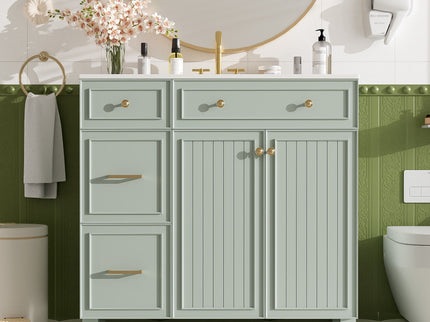 Bathroom Vanity With Sink, Soft Close Doors, Adjustable Shelves