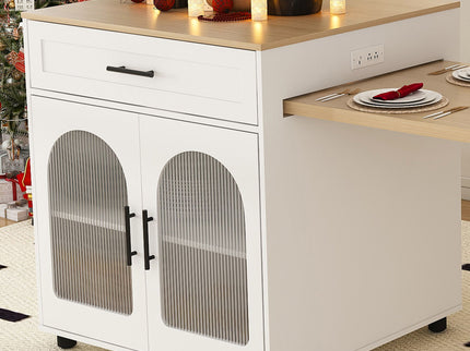 Expandable Kitchen Island With Power Outlet