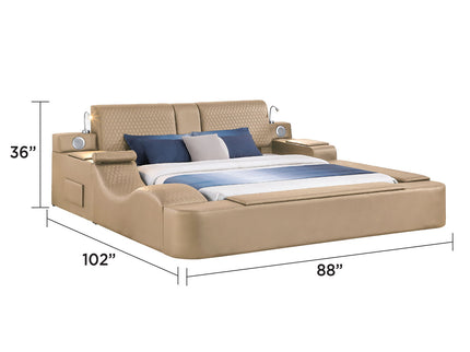 Zoya - Smart Multifunctional Bed, Built In Bluetooth Speakers, USB Charging