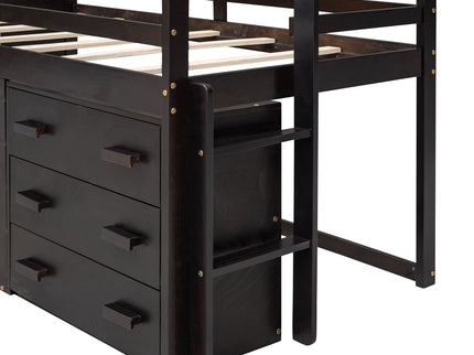 Loft Bed With Cabinet And Shelf