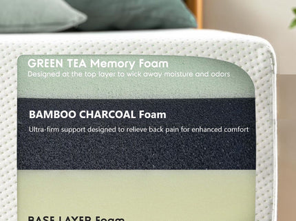 8" Twin Green Tea Memory Foam Mattress In Box - White