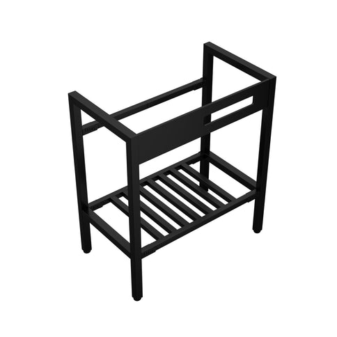 Console Sink With Legs, 32" X 18.5", Durable Porcela With Support - White / Black