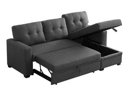 Upholstered Pull Out Sectional Sofa With Chaise