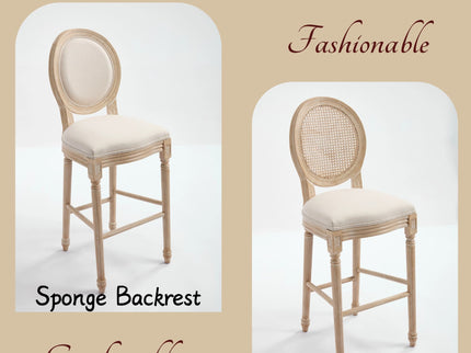 French Country Bar Chairs & Round Back (Set of 2)