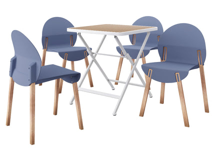 4 Piece Set Of Single Chairs With A Folding Square Table