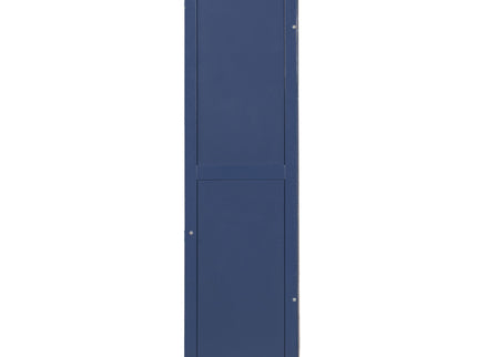 Kitchen Pantry, Freestanding Kitchen Storage Cabinet Display Cabinet With Glass Doors And 4 Built In Drawers For Living Room, Home Office - Blue