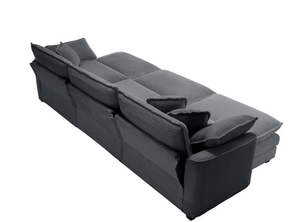 Modular Oversized Cushion Sofa With Ottoman, Low Back, Deep Seating Sofa Set
