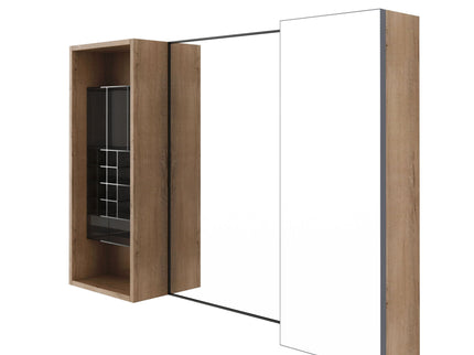 41.3" Wall Mounted Bathroom Cabinet With Adjustable Shelves Storage Unit - Imitative Oak