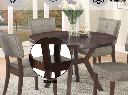 Drake - 5 Pieces Dining Room Set - Espresso / Gray