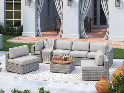 Outdoor Wicker Seating Group With Cushions