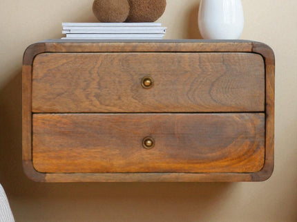 Curved Wall Mounted Bedside Nightstand