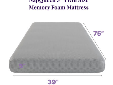 5" Memory Foam Mattress With Responsive Support And Breathable Cover