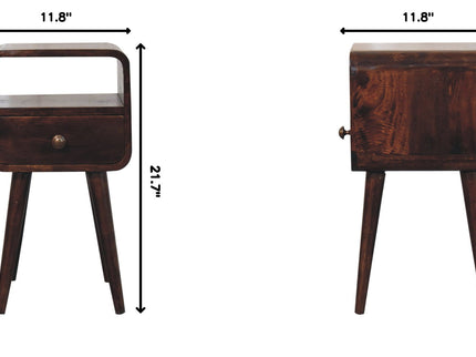 Mini Curve Open Bedside Nightstand