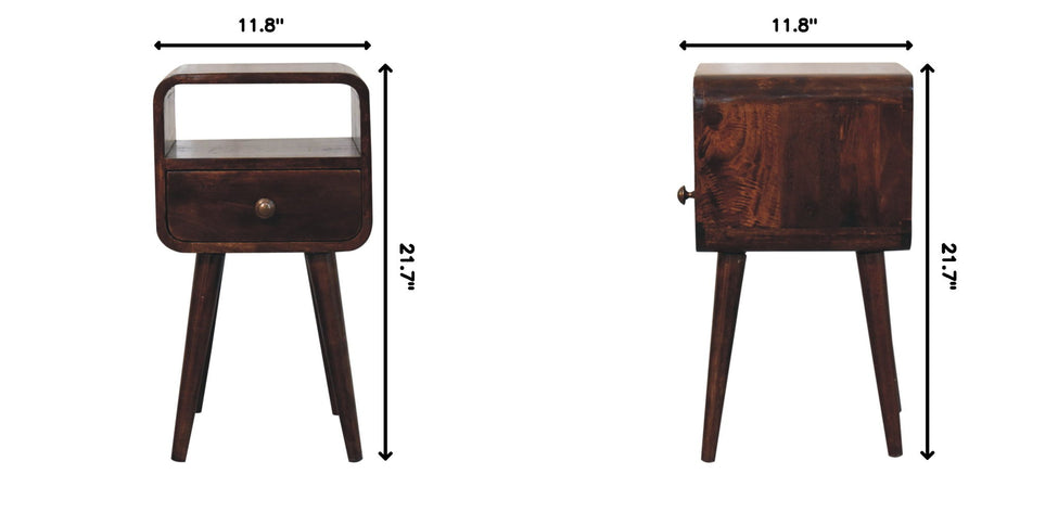 Mini Curve Open Bedside Nightstand