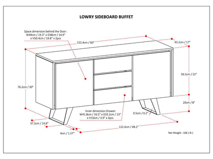 Lowry - Sideboard Buffet - Light Brown