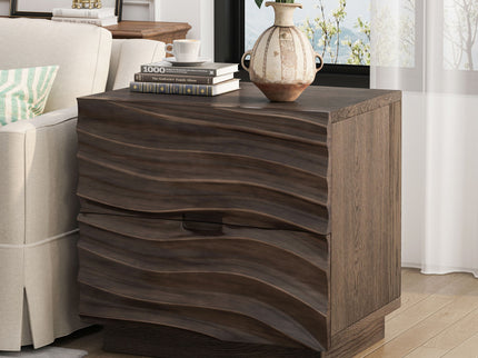 Nightstand With 2 Drawers, No Handles
