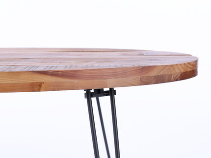 Oval Natural Reclaimed Wood Foldable Cocktail Table For Your Living Room - Natural