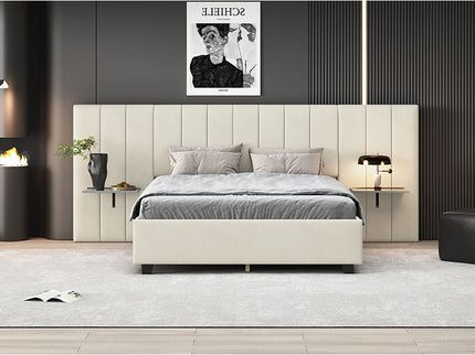Upholstered Platform Bed With Big Headboard