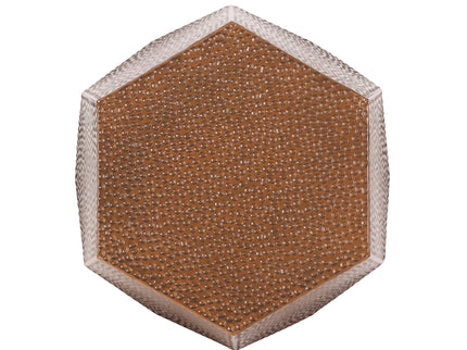 Modern Hammered Iron Geometric End Table
