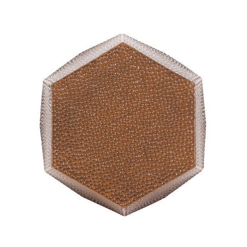 Modern Hammered Iron Geometric End Table
