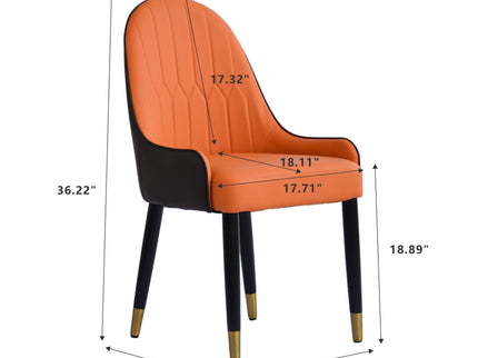 Modern Sponge-Filled Dining Chair, Solid Wood Metal Legs, Suitable For Restaurants, Living Rooms And Rooms (Set of 2)