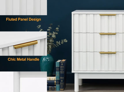 Fluted 3 Drawer Dresser