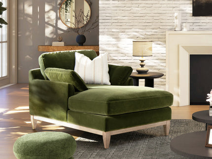 Pasadena - Modern Farmhouse Chaise Lounge Chair - Olive Green