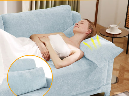 Elegant Sofa With Ergonomic Design And Lumbar Pillows