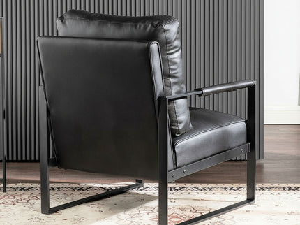 Classic Mid Century Modern Accent Chair With Durable Square Metal Frame, Armchair