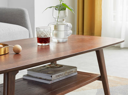 Low Coffee Table With Storage Shelf