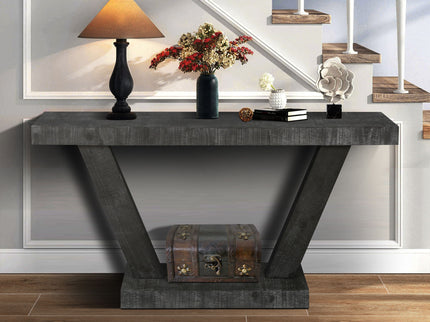 Vintage Distressed Wood Entryway Bench With 2 Tier Storage Cabinet