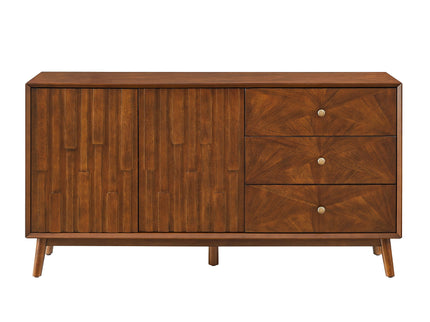 TV Stand With Storage, Entertainment Center, 3 Drawers And 2 Doors For Living Room - Walnut