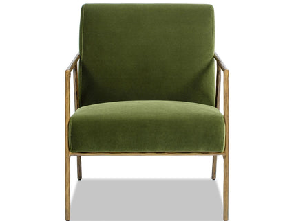Aerin - Hammered Brass Upholstered Accent Arm Chair