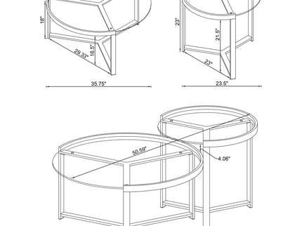 Kaylie - 2 Piece Nesting Coffee Table Set