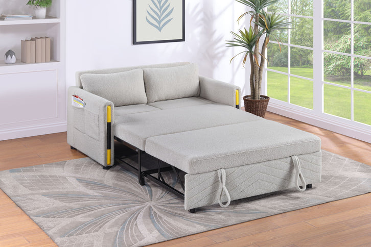 Percy - Teddy Sleeper Loveseat With Dual-Pull Sleeper Design