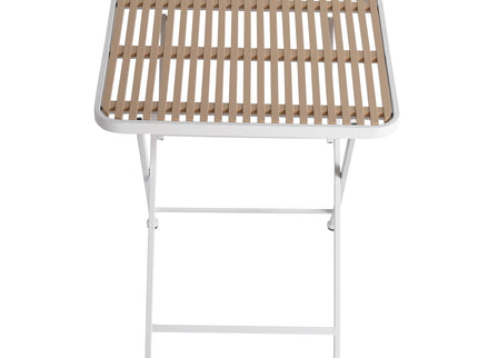 Modern Folding Square Table, Water Proof And Wear Resistant - Apricot / White
