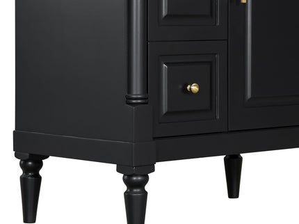 Modern Bathroom Vanity With Sink, Freestanding Cabinet With Flip Drawer & Adjustable Shelf