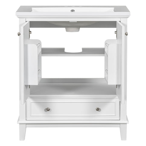 Modern Bathroom Vanity With Sink Combo, Multi Functional Cabinet With Doors And Drawer