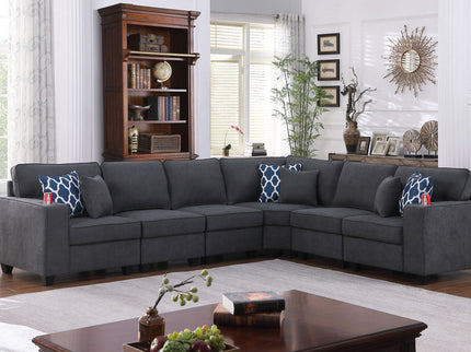 Cooper - Woven Sectional Sofa With Cupholder