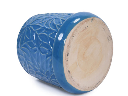 Ceramic Flowerpot, 7" Planter For Patio, Garden, Windowsill (Set of 2) - Antique Navy Blue