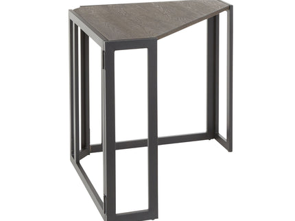 Roman - Industrial Corner Desk - Black / Espresso