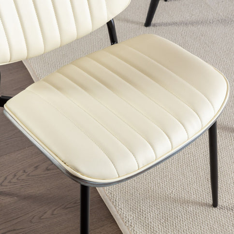 Dining Chairs (Set of 2) Mid-Century Modern Retro Chair With Walnut Bentwood Back Upholstered Seat Metal Legs Adjustable Foot For Kitchen Dining Room Chairs